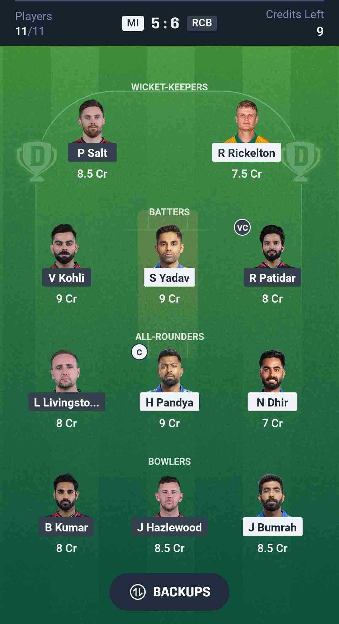 Fantasy Team Screenshot