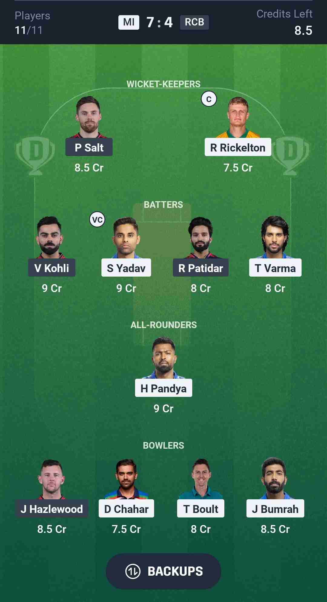 Fantasy Team Screenshot