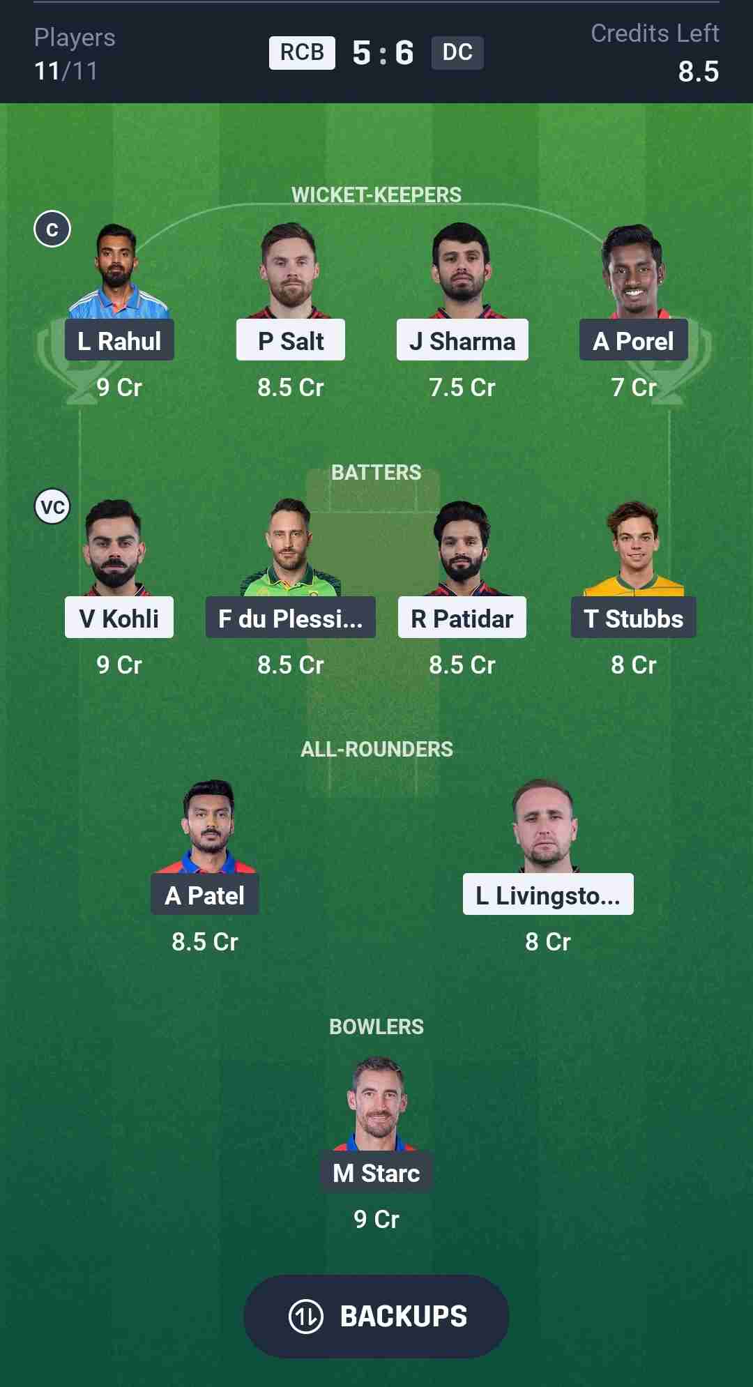 Fantasy Team Screenshot