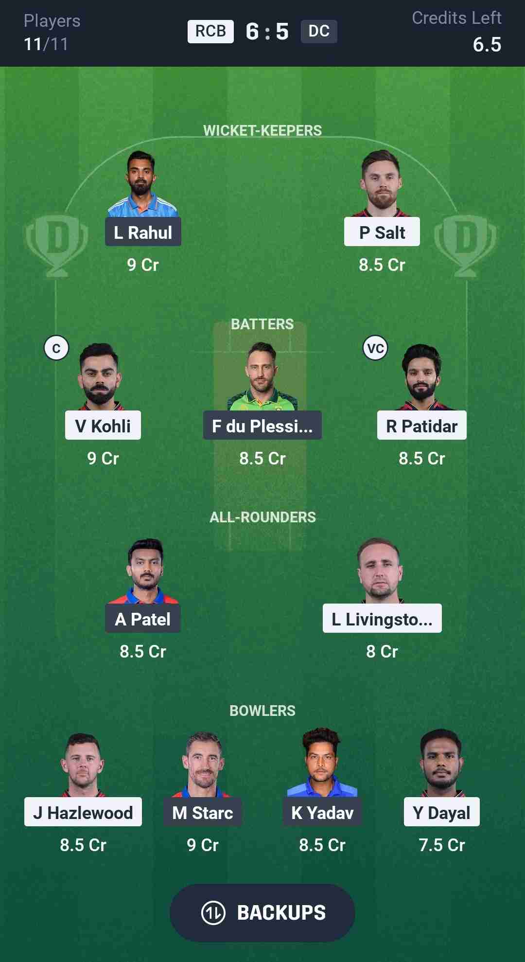Fantasy Team Screenshot