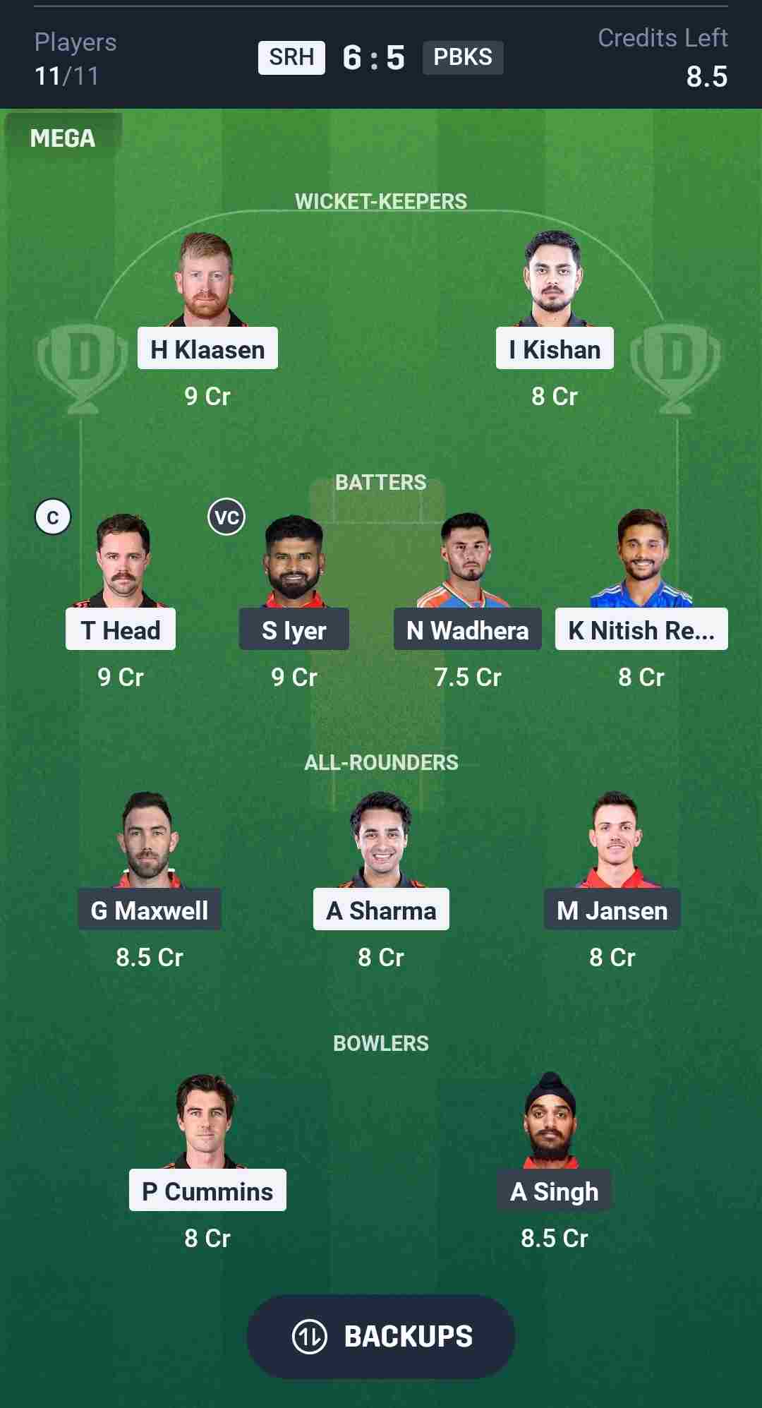Fantasy Team Screenshot