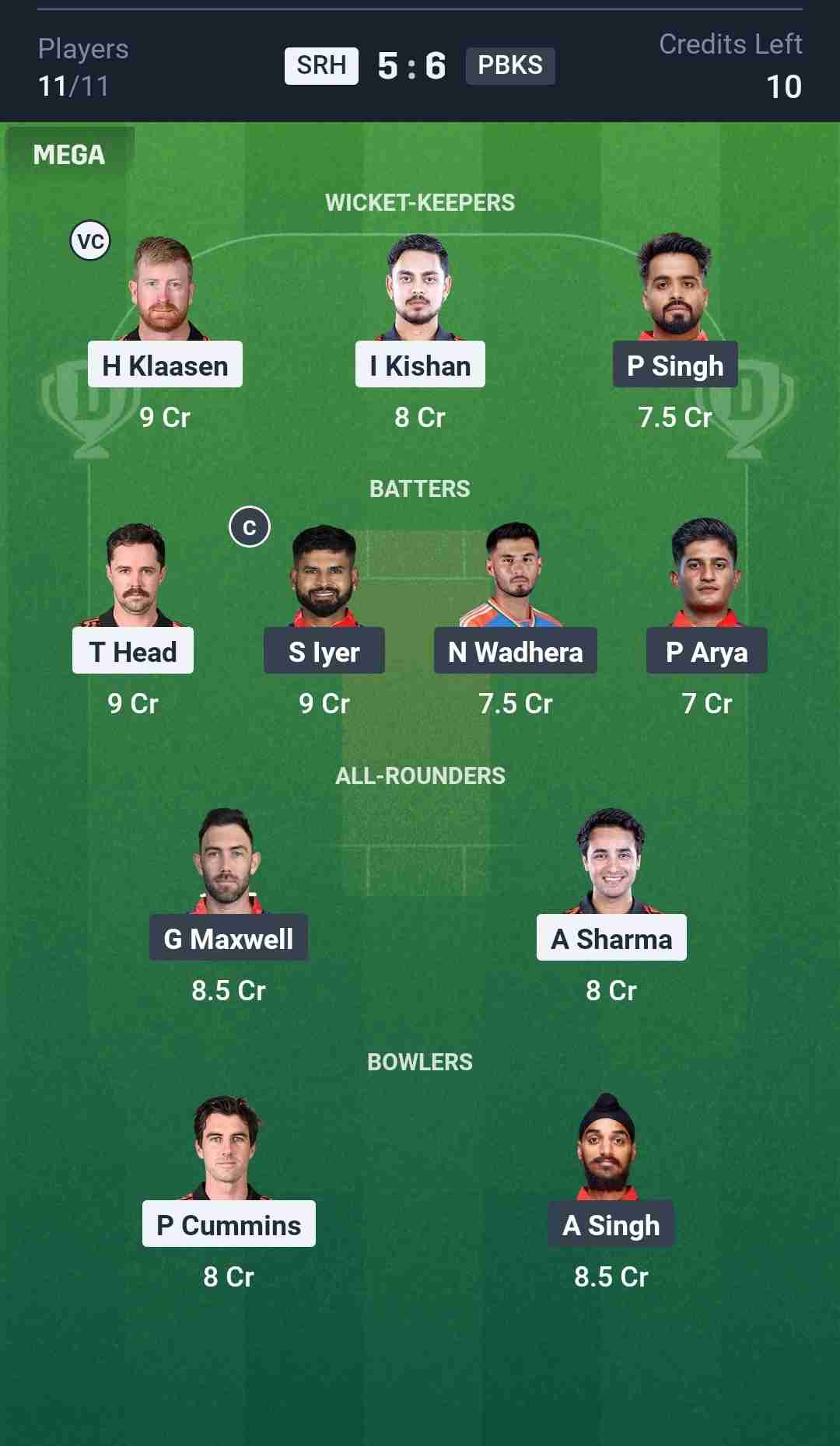 Fantasy Team Screenshot
